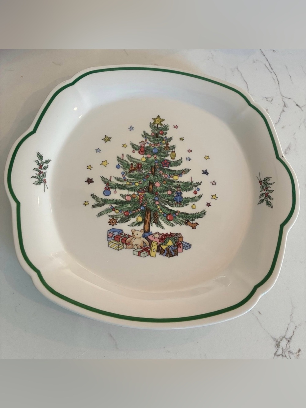 Nikko Happy Holidays Handled 10" Cake Plate/ Serving Tray